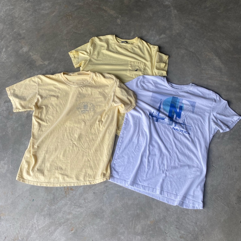 Nautica Yellow and White T-Shirt bundle